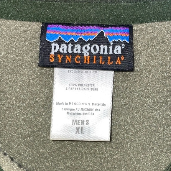 Vintage Patagonia Synchilla Fleece Olive Pullover 1/4 Zip Sweatshirt  X-Large‌ - Picture 7 of 8